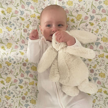 Load image into Gallery viewer, snuggle bunny cotbed/toddler bed sheet
