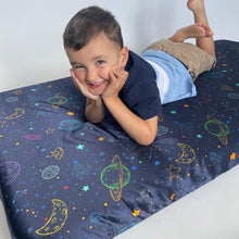Load image into Gallery viewer, space collection cotbed/toddler bed sheet
