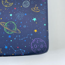 Load image into Gallery viewer, space collection cotbed/toddler bed sheet
